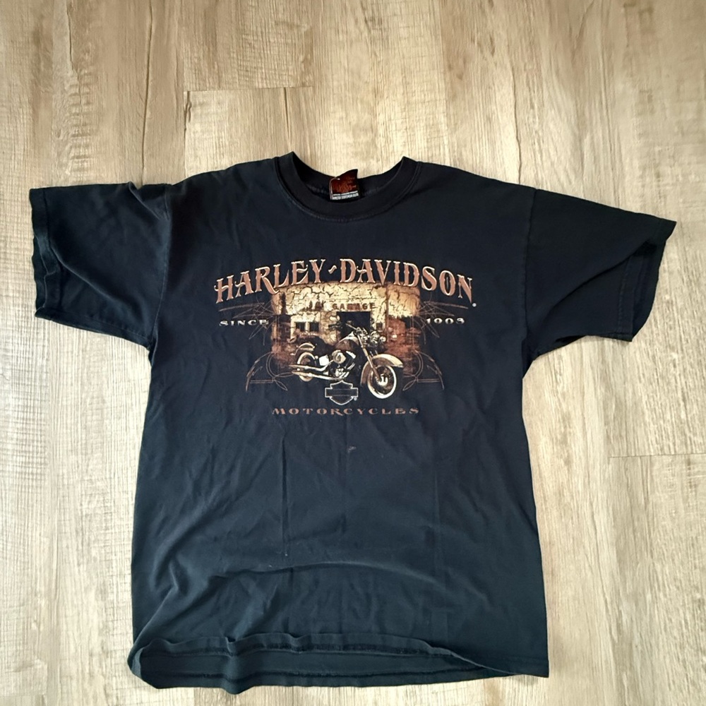 Harley-Davidson Black and Brown Motorcycle Tee